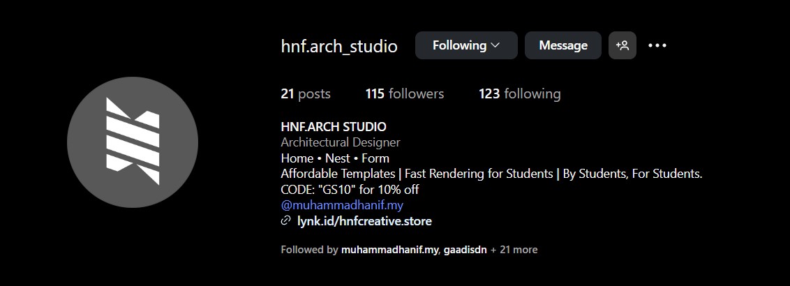 HNF Instagram Page Screenshot